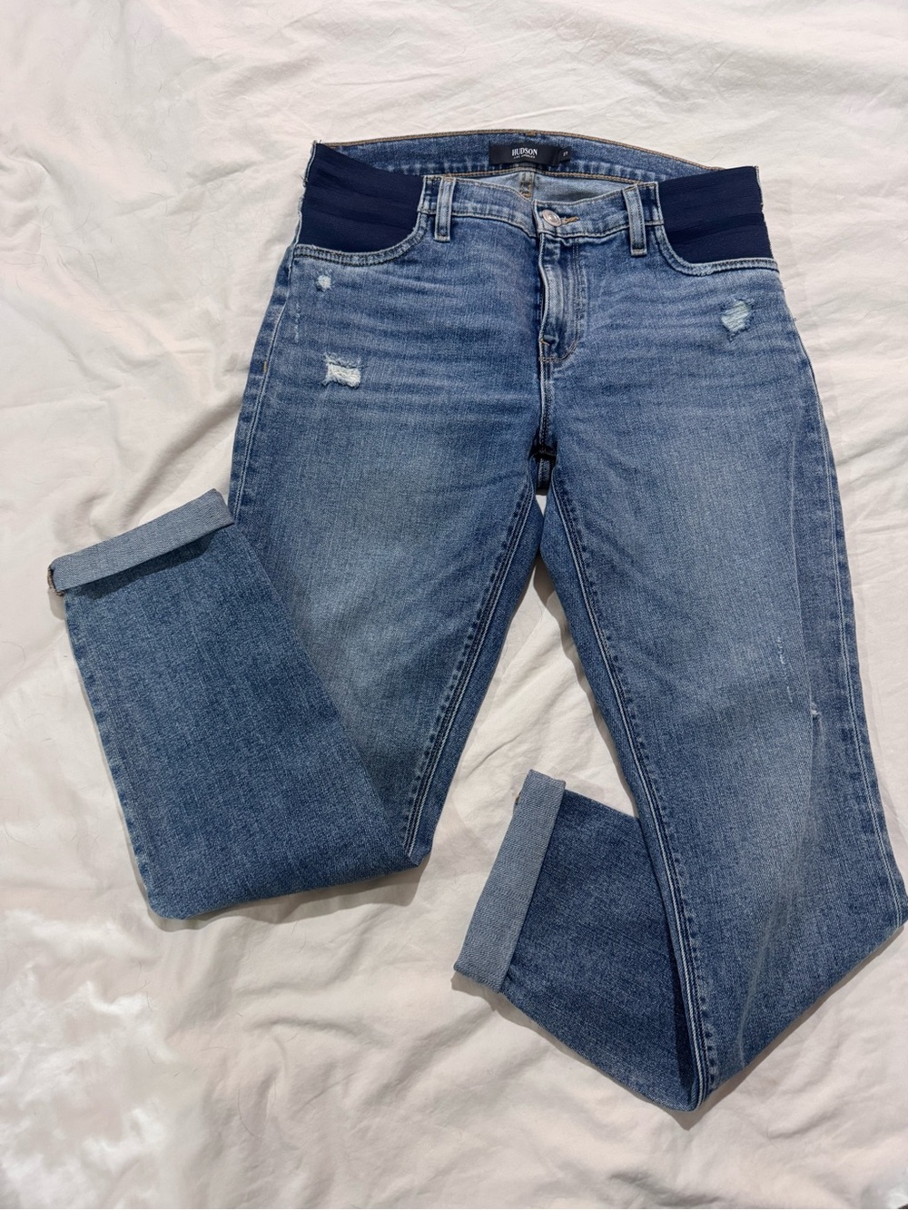 Hudson Women's Blue Maternity-Friendly Stretch Jeans